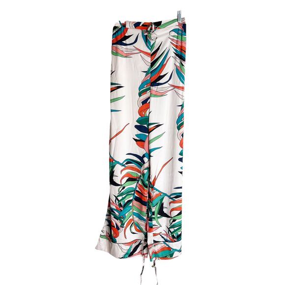 House of CB Wide Leg Pants Tropical Print Satin Bartola Pants Size S NWT - Picture 3 of 7